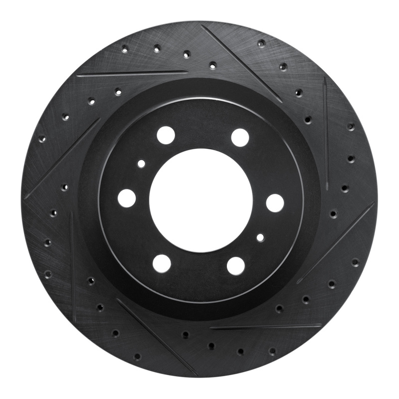 Lexus LX600 Brake Rotor (1) - Front Right - R1 Concepts - Drilled & Slotted - Black - `22-`25